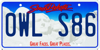 SD license plate 0WLS86