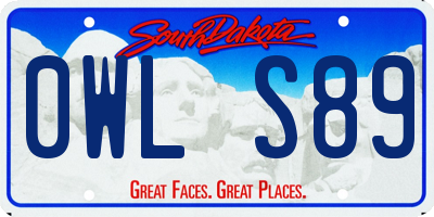 SD license plate 0WLS89