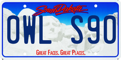 SD license plate 0WLS90