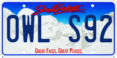 SD license plate 0WLS92