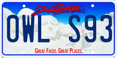 SD license plate 0WLS93