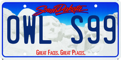 SD license plate 0WLS99