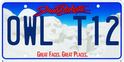 SD license plate 0WLT12