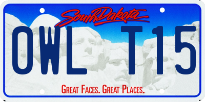 SD license plate 0WLT15