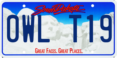 SD license plate 0WLT19