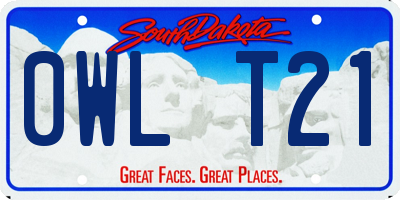 SD license plate 0WLT21