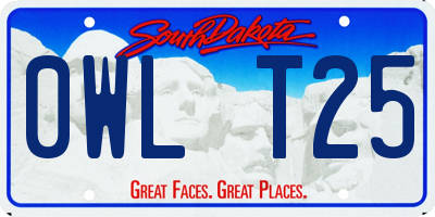 SD license plate 0WLT25