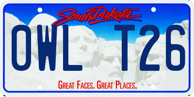 SD license plate 0WLT26