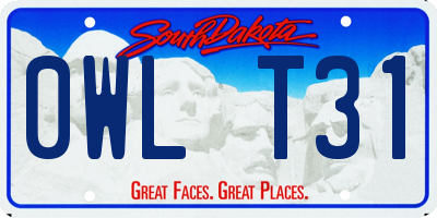 SD license plate 0WLT31