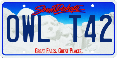 SD license plate 0WLT42
