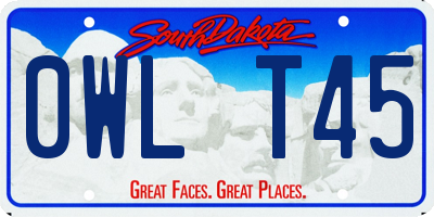 SD license plate 0WLT45