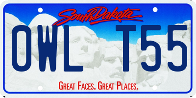 SD license plate 0WLT55