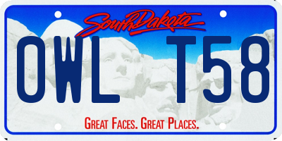 SD license plate 0WLT58