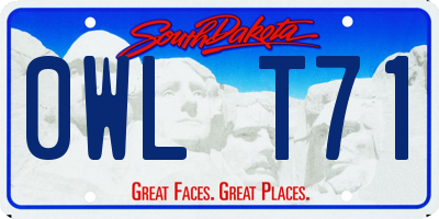 SD license plate 0WLT71