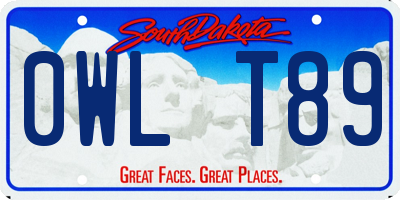 SD license plate 0WLT89