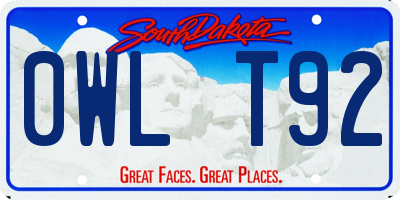 SD license plate 0WLT92