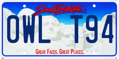 SD license plate 0WLT94