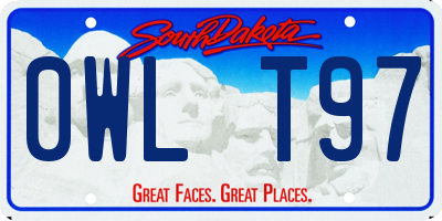 SD license plate 0WLT97