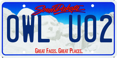 SD license plate 0WLU02