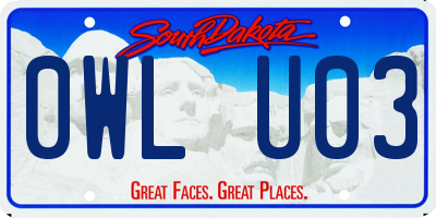 SD license plate 0WLU03