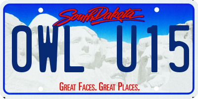SD license plate 0WLU15