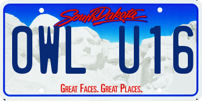 SD license plate 0WLU16