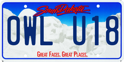 SD license plate 0WLU18