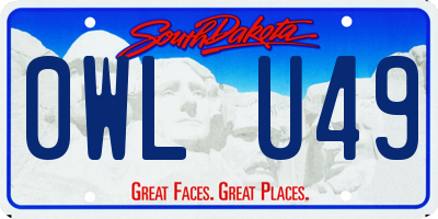 SD license plate 0WLU49