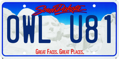 SD license plate 0WLU81