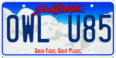 SD license plate 0WLU85