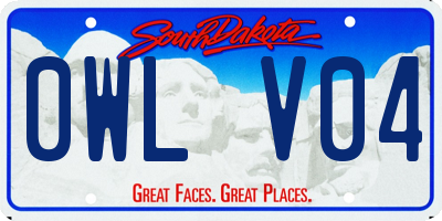 SD license plate 0WLV04