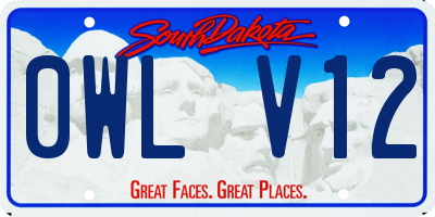 SD license plate 0WLV12