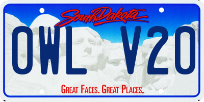 SD license plate 0WLV20
