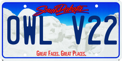 SD license plate 0WLV22