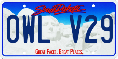 SD license plate 0WLV29