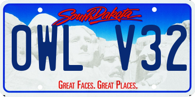 SD license plate 0WLV32