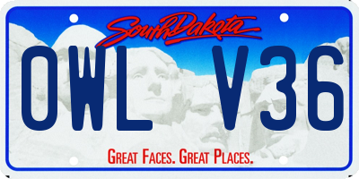 SD license plate 0WLV36