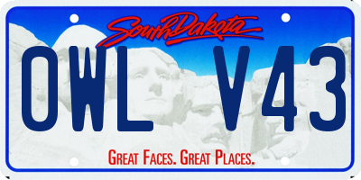 SD license plate 0WLV43