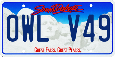 SD license plate 0WLV49