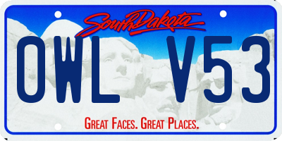 SD license plate 0WLV53