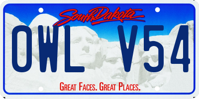 SD license plate 0WLV54