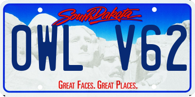 SD license plate 0WLV62