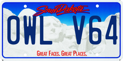 SD license plate 0WLV64