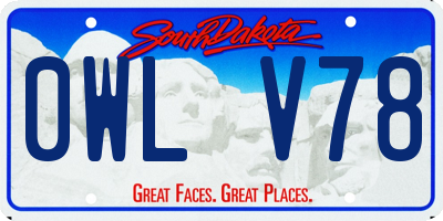 SD license plate 0WLV78