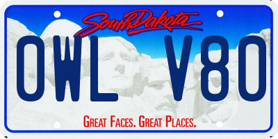 SD license plate 0WLV80
