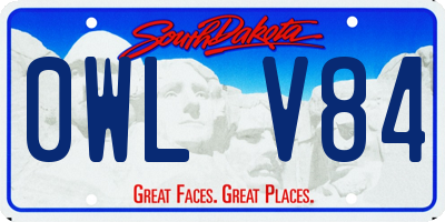 SD license plate 0WLV84