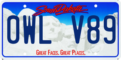 SD license plate 0WLV89