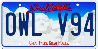 SD license plate 0WLV94