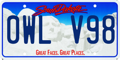 SD license plate 0WLV98