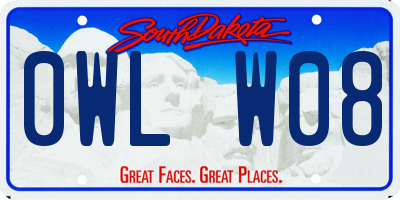 SD license plate 0WLW08
